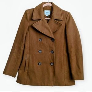 Women’s Burnt Orange Tan Old Navy Coat Jacket Size Medium Pockets Lined